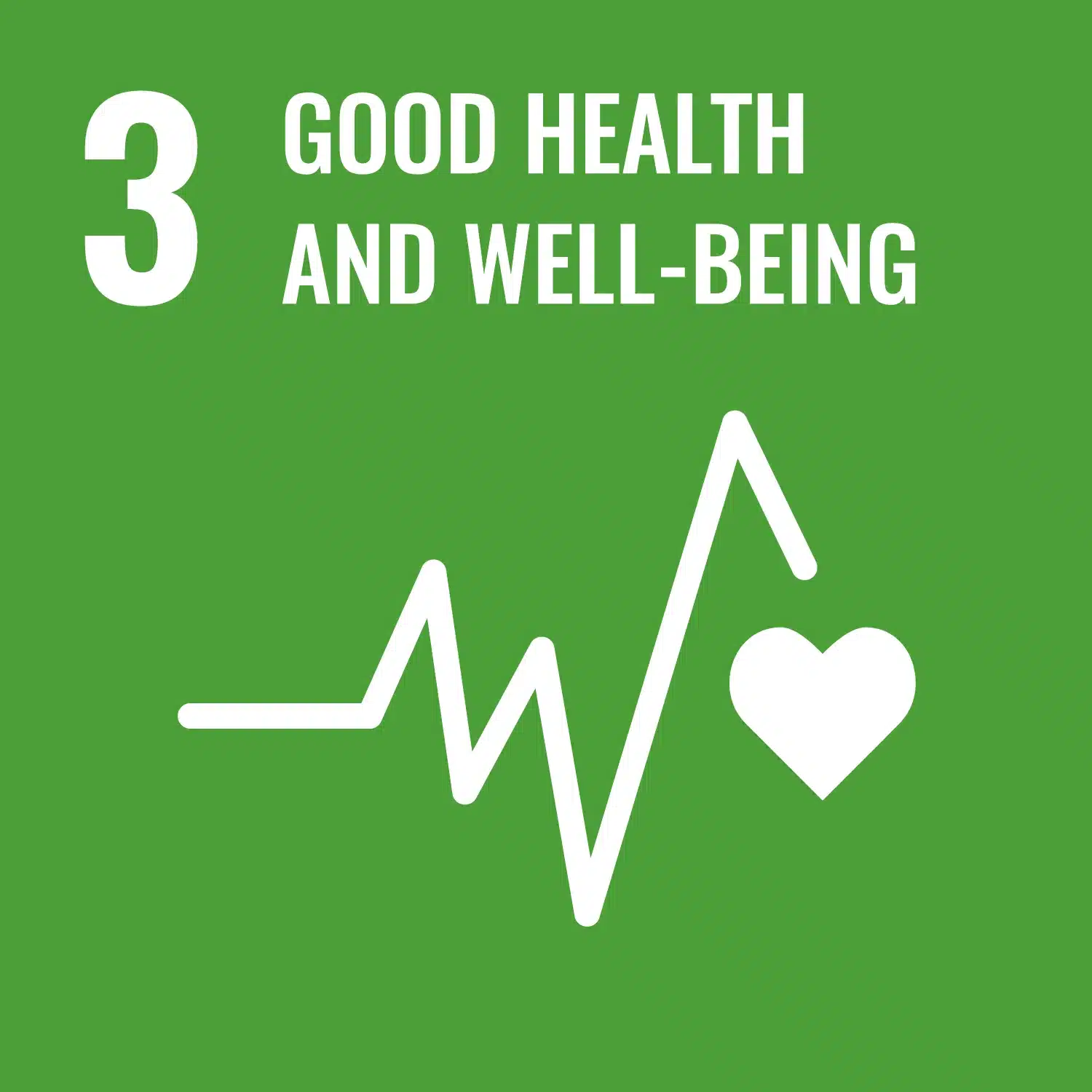 Icon of UN Sustainable Development Goal 3 – Good Health and Well-being.