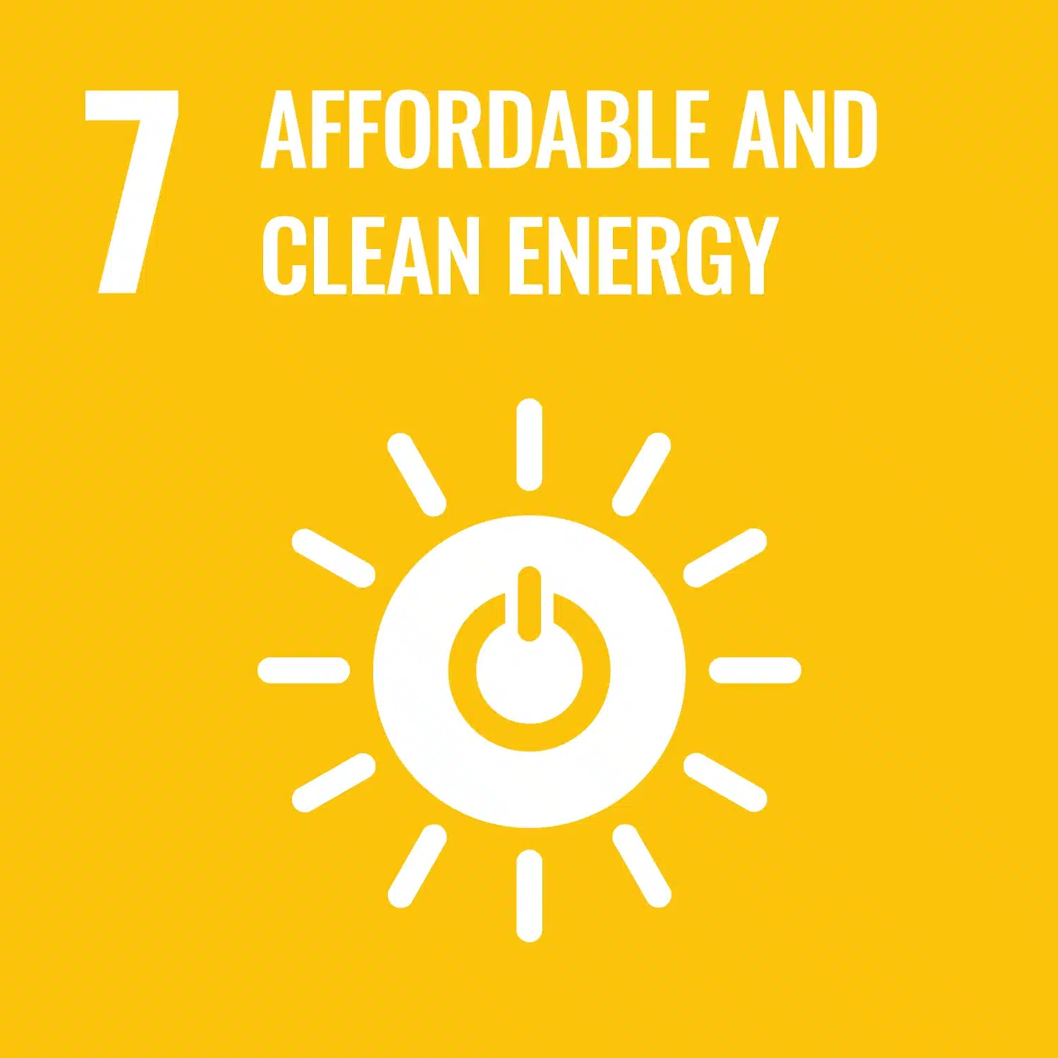 Icon of UN Sustainable Development Goal 7 – Affordable and Clean Energy.